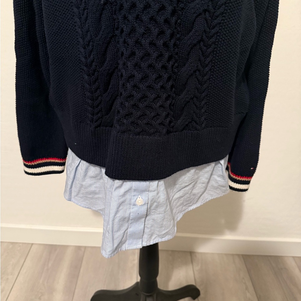 Tommy Hilfiger Navy and White Blouse - Picture 3 of 5